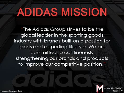 adidas mission statement|company mission statement adidas.